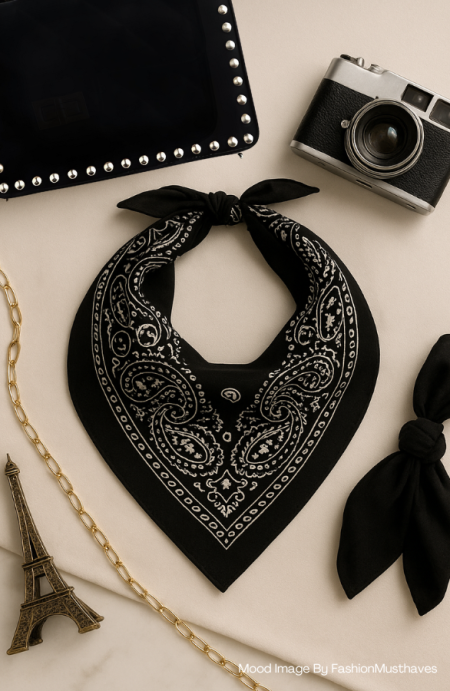 Classic Bandana Paisley Sjaal Zwart