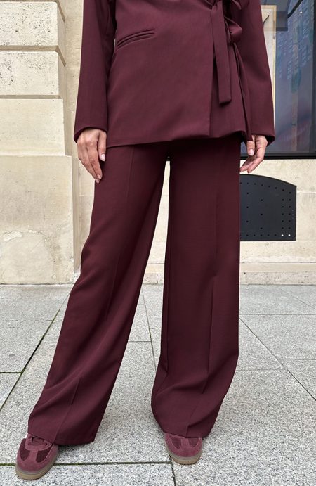 Classic Straight Leg Pantalon Burgundy