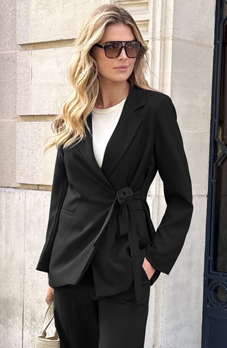Classic Wrap Blazer Zwart