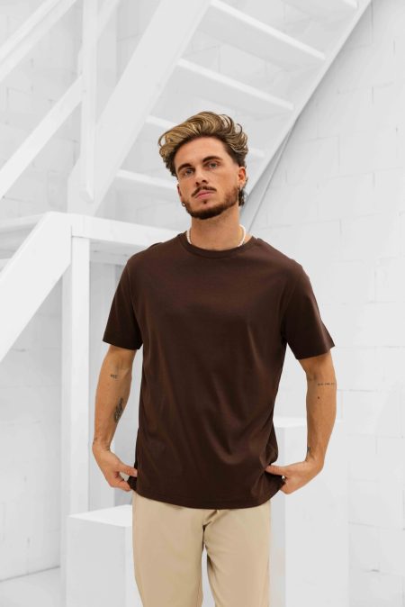 Cou7ure Essentials Reflection T-Shirt Heren Bruin - Maat M - Kleur: Bruin | Soccerfanshop