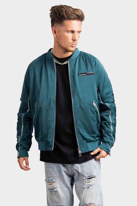 Couture Club Detail Ruched Bomber Jas Heren Blauw - Maat S - Kleur: Blauw | Soccerfanshop