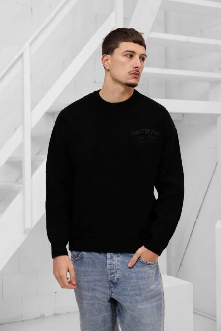 Croyez 'En Vous' Knit Sweater Heren Zwart - Maat S - Kleur: Zwart | Soccerfanshop