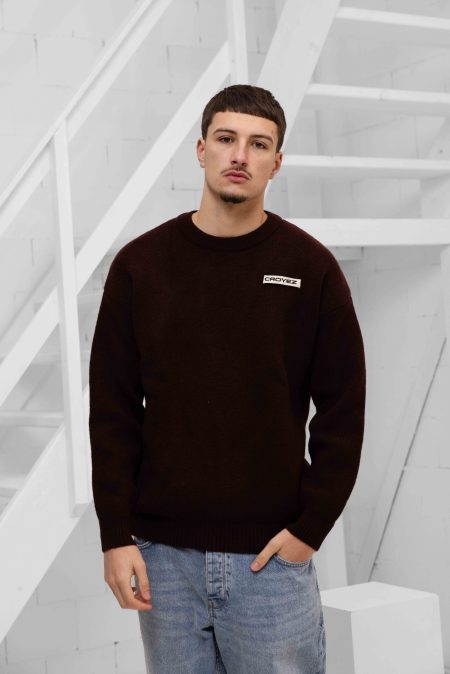 Croyez Etiquette Knit Sweater Heren Donkerrood - Maat M - Kleur: Donkerrood | Soccerfanshop