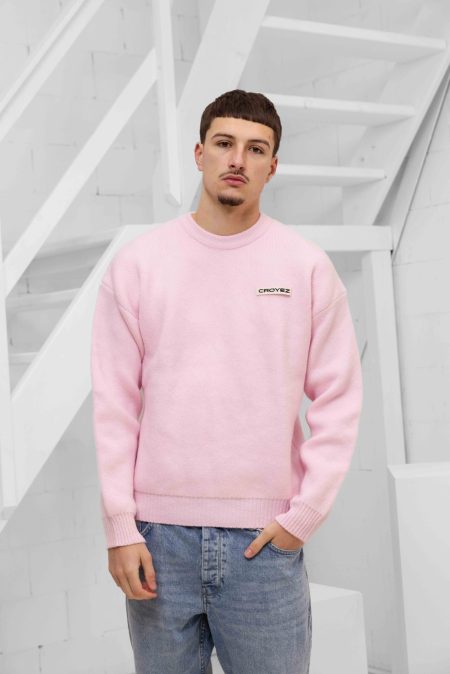 Croyez Etiquette Knit Sweater Heren Roze - Maat XL - Kleur: Roze | Soccerfanshop
