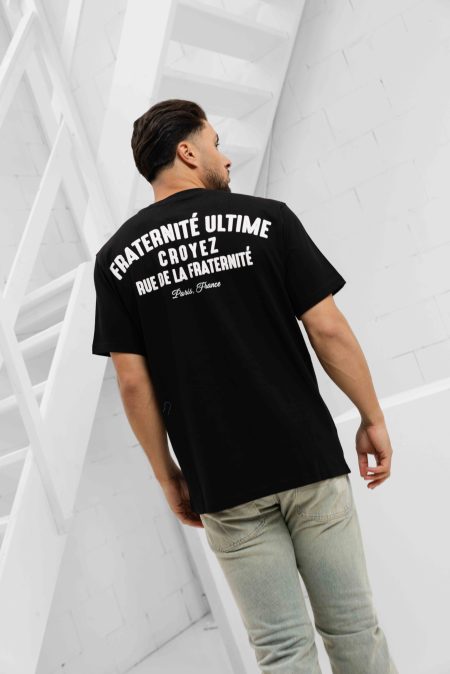 Croyez Fraternité T-Shirt Heren Zwart/Wit - Maat XXL - Kleur: WitZwart | Soccerfanshop
