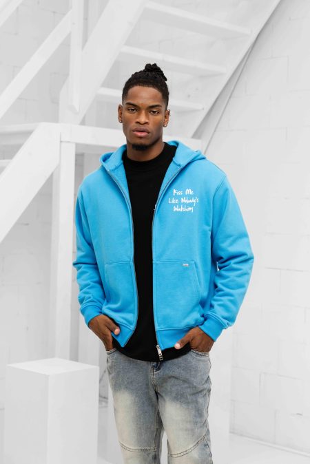 Croyez Kiss Me Like Zip Hoodie Heren Blauw - Maat XL - Kleur: Blauw | Soccerfanshop