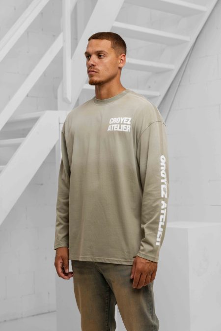 Croyez Sprayed Atelier Longsleeve T-Shirt Heren Groen - Maat M - Kleur: Groen | Soccerfanshop
