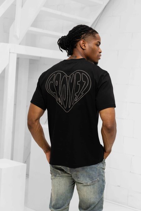 Croyez Stitched Heart T-Shirt Heren Zwart - Maat L - Kleur: Zwart | Soccerfanshop