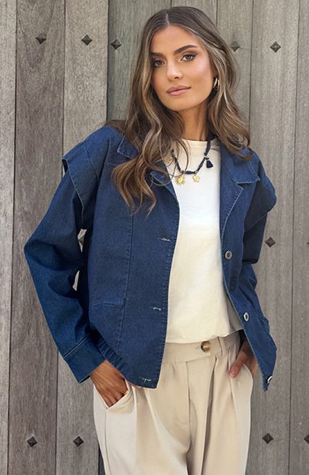 Denim Detail Shoulder Jacket
