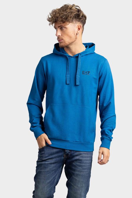 EA7 Emporio Armani Core Identity Hoodie Heren Blauw - Maat XXL - Kleur: Blauw | Soccerfanshop