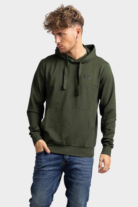 EA7 Emporio Armani Core Identity Hoodie Heren Donkergroen - Maat XXL - Kleur: Blauw | Soccerfanshop