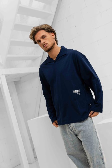 Equalité Elia Longsleeve Polo Heren Donkerblauw - Maat L - Kleur: Donkerblauw | Soccerfanshop