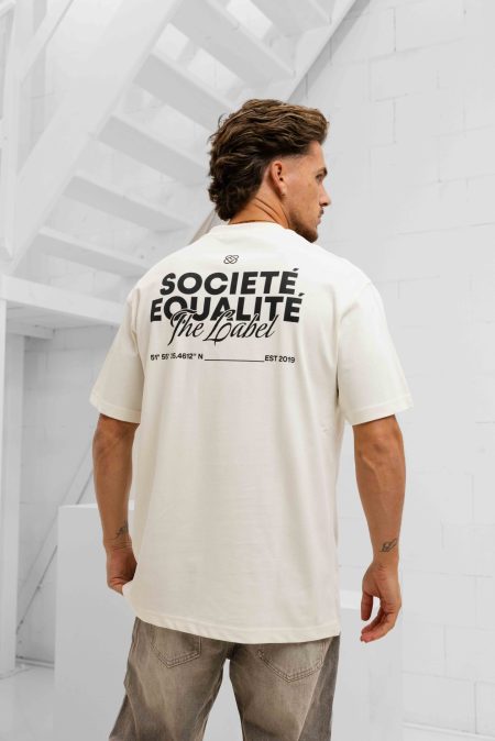 Equalité Societé T-Shirt Heren Gebroken Wit - Maat XL - Kleur: Gebroken Wit | Soccerfanshop
