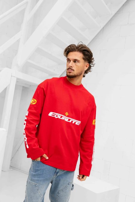 Equalité Adrenaline Longsleeve T-Shirt Heren Rood/Geel - Maat L - Kleur: Rood | Soccerfanshop