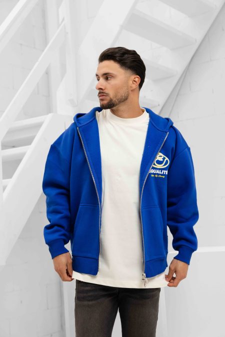 Equalité Arid Oversized Full Zip Hoodie Heren Blauw - Maat XS - Kleur: ZwartOranje | Soccerfanshop