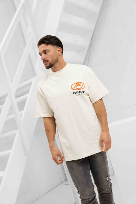 Equalité Arid Oversized T-Shirt Heren Gebroken Wit - Maat XS - Kleur: Gebroken WitOranje | Soccerfanshop