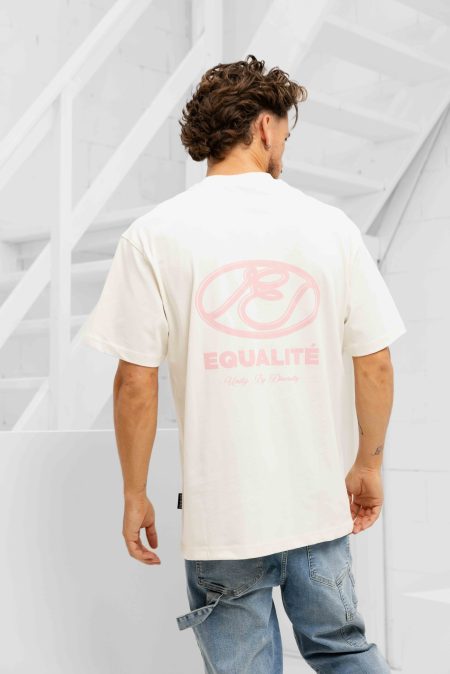 Equalité Arid Oversized T-Shirt Heren Gebroken Wit/Roze - Maat XL - Kleur: Gebroken WitRoze | Soccerfanshop