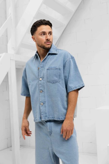Equalité Astra Denim Boxy Shirt Heren Blauw - Maat L - Kleur: Blauw | Soccerfanshop