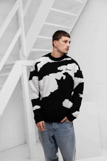 Equalité Camo Knit Sweater Heren Zwart/Grijs - Maat L - Kleur: ZwartGrijs | Soccerfanshop