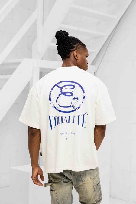 Equalité Chloé Boxy T-Shirt Heren Gebroken Wit/Blauw - Maat S - Kleur: Gebroken WitBlauw | Soccerfanshop