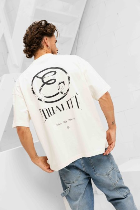 Equalité Chloé Boxy T-Shirt Heren Gebroken Wit/Zwart - Maat XL - Kleur: Gebroken Wit | Soccerfanshop