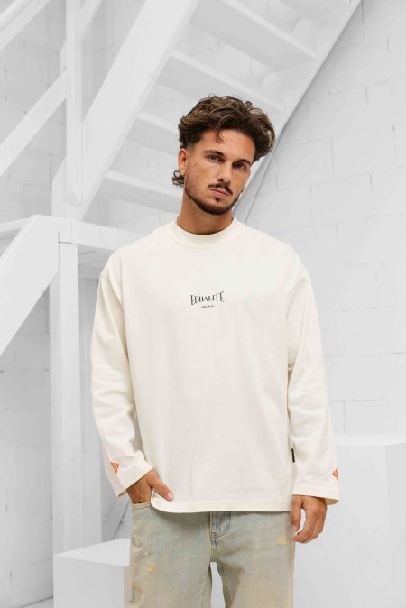 Equalite Chloé Longsleeve T-Shirt Heren Wit/Oranje - Maat XL - Kleur: ZwartOranje | Soccerfanshop