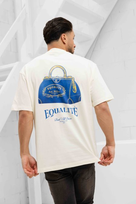 Equalité Zora Oversized T-Shirt Heren Gebroken Wit - Maat XL - Kleur: Gebroken WitBlauw | Soccerfanshop