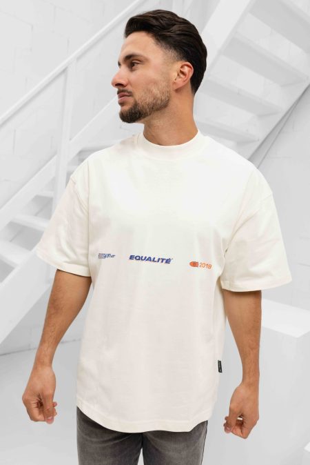 Equalité Nox Boxy Oversized T-Shirt Heren Gebroken Wit - Maat M - Kleur: Gebroken Wit | Soccerfanshop
