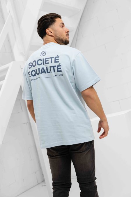 Equalité Societé T-Shirt Heren Lichtblauw - Maat M - Kleur: DonkerblauwLichtblauw | Soccerfanshop