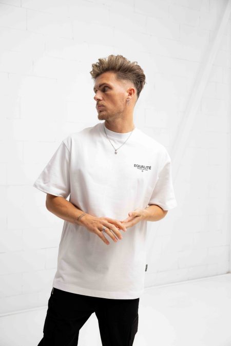 Equalité Societé T-Shirt Heren Wit - Maat L - Kleur: WitZwart | Soccerfanshop