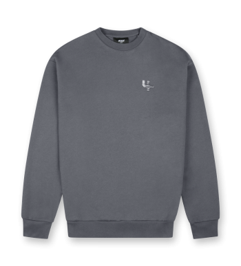 Outline Logo Crewneck Black Sand - L