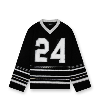 24 Knit Hockey Jersey Black - L