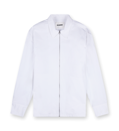 Cotton Zip-up Shirt White - 52