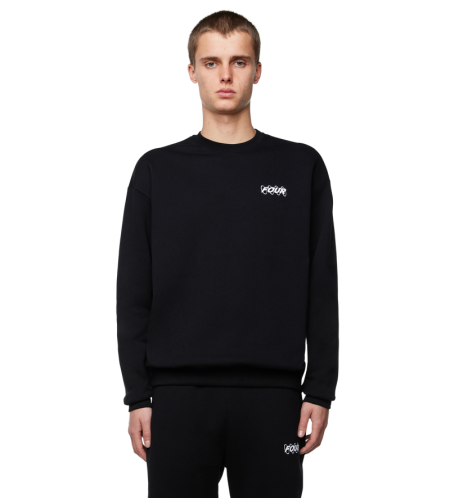 Circles Logo Crewneck Black - S