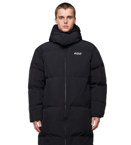 Long Logo Puffer Jacket Black - XS