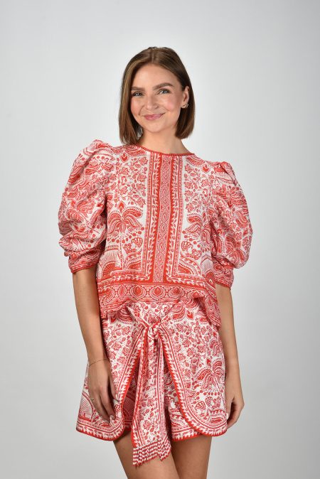 Farm Rio blouse 336453 river ride red