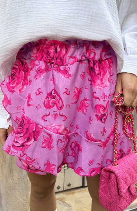 Flower Print Skort Lila