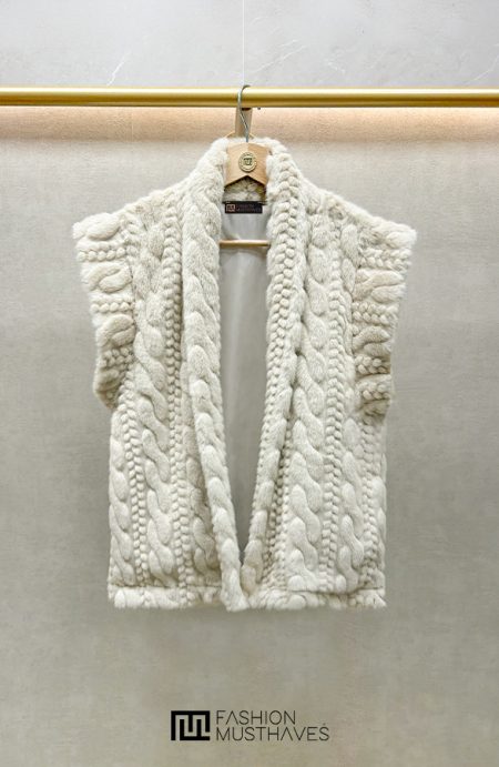 Furry Detailed Gilet Beige