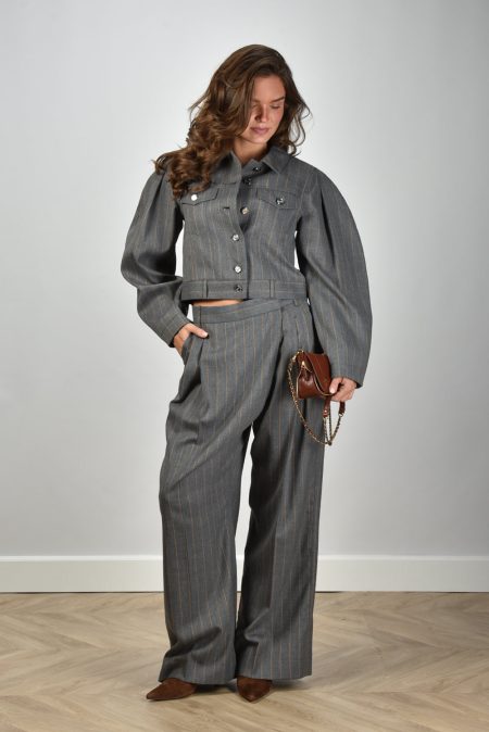 Ganni broek W0761 pewter