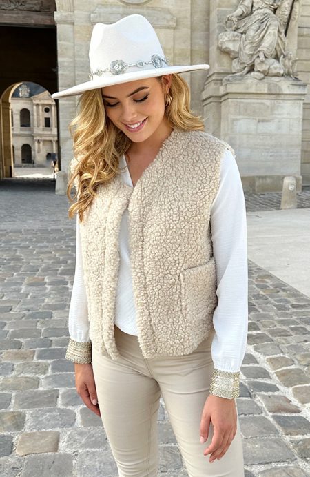 Gilet Pocket Teddy Light Beige