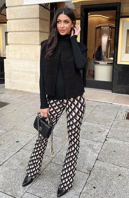 Flared Broek Square Black