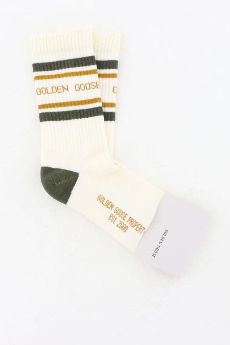 Golden Goose sokken GUP00883.P002205.12304 heritage white/forest night/tinsel