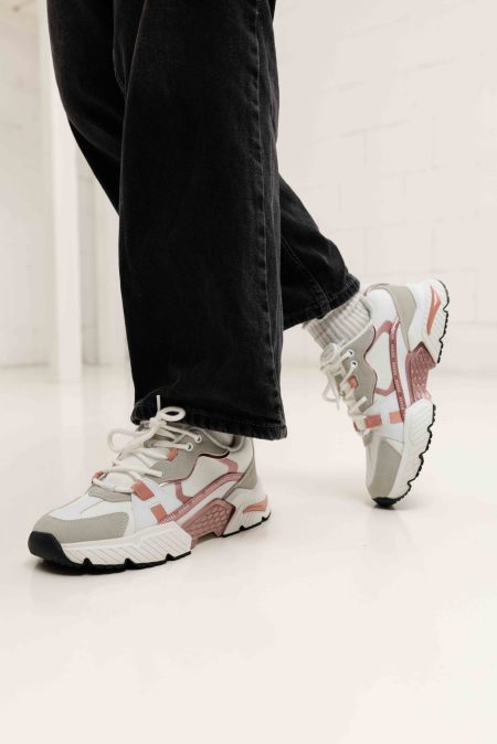 Guess Hoge Sneakers Dames Wit/Roze - Maat 39 - Kleur: WitRoze | Soccerfanshop