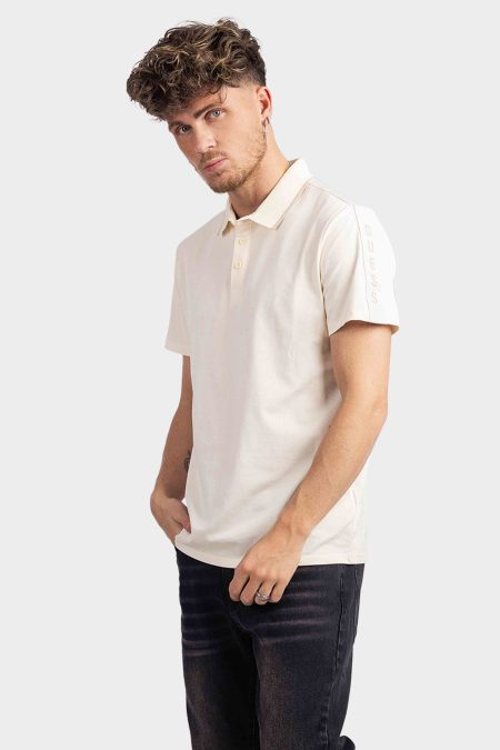 Guess Paul Pique Tape Polo Heren Beige - Maat M - Kleur: Beige | Soccerfanshop