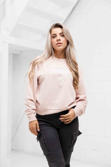 Guess Python Triangle Sweater Dames Roze - Maat L - Kleur: Roze | Soccerfanshop