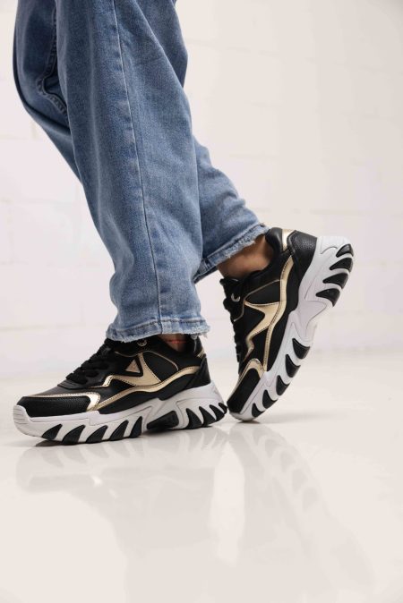 Guess Sneakers Dames Zwart/Goud - Maat 41 - Kleur: GoudZwart | Soccerfanshop