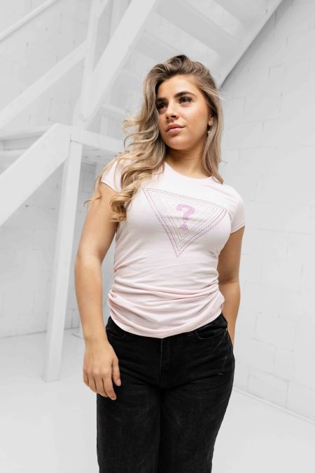 Guess Triangle Ombre R3 T-Shirt Dames Roze - Maat XL - Kleur: Roze | Soccerfanshop