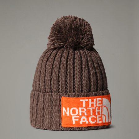 The North Face Klassieke Tuke-skibeanie Smokey Brown-tnf Orange-white Dune male