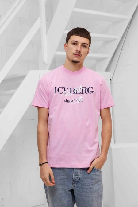 Iceberg 5D F010 Jersey T-Shirt Heren Roze - Maat M - Kleur: Roze | Soccerfanshop