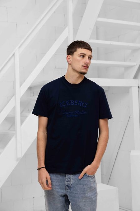 Iceberg 5D F040 Jersey T-Shirt Heren Donkerblauw - Maat S - Kleur: Donkerblauw | Soccerfanshop